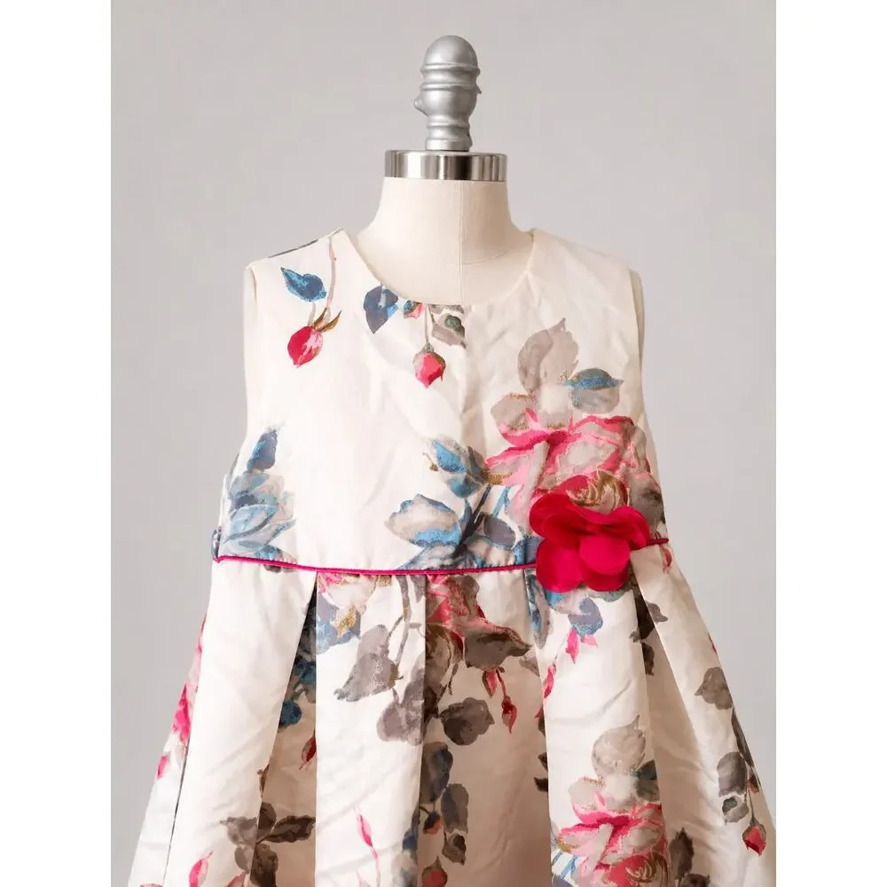Richie House Girls 7/8 Watercolor Floral Dress Pink Flower Sleeveless